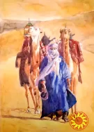 Картина акварель Пустеля