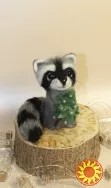 Єнот валяний іграшка інтерєрна енот игрушка мягка подарунок сувенір панда мишка валяні іграшки з шерсті