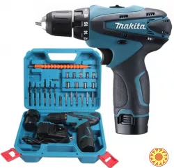 Аккумуляторный шуруповёрт 12V с набором Makita набор бит и запасной аккумулятор