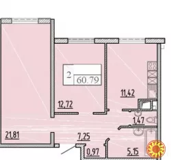 Продається 2 кімн. квартира в Перлинному кварталі