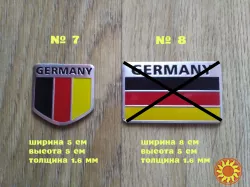 Наклейки на авто Флаг Германии алюминиевые на авто-мото