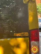 Наклейка FakeTaxi жёлтая светоотражающая на авто-мото