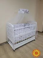 Акція! Комплект в дитячу кімнату: Комод пеленатор, ліжечко, матрац кокос, постіль