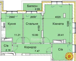 Терміновий продаж 2-х кімнатної квартири на вул. Сахарова