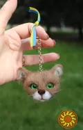 Кот брелок іграшка валяна прикраса подарунок сувенір кошка з шерсті інтерєрна кіт брелок для ключей брошка валяная кошечка киця кошеня игрушка