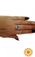Жіноче срібне кільце з чорним кубічним цирконієм чорнене