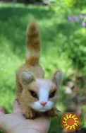 Котик валяна іграшка інтерєрна кошка хендмєйд игрушка валяная з шерсті сувенір подарунок кот прикраса ручної роботи