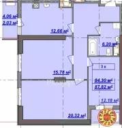 Шикарна трикімнатна квартира у новому житловому комплексі на березі моря