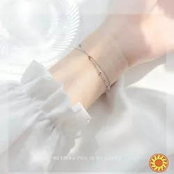 Жіночий срібний браслет, покритий родієм
