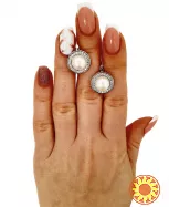 Жіночі срібні сережки з натуральними перлами та кубічним цирконієм