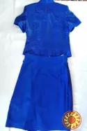 Синий костюм с юбкой и кофтой с коротким рукавом Natali Bolgar