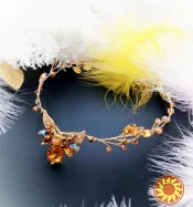 Эльфийская ветвь золотистый янтарный налобное украшение веночек ободок диадема