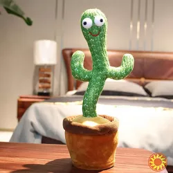 Танцюючий кактус співаючий 120 пісень з підсвічуванням Dancing Cactus TikTok іграшка