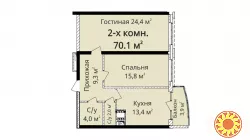 У продажу 2-кімнатна квартира в новому будинку