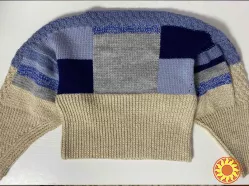 Шерстяной вязаный свитер с геометрическими мотивами ручной работы Handmade