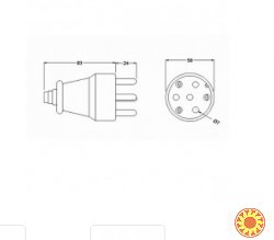 Вилка Bemis 3P 25А каучук