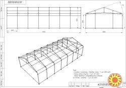 Ангар сборно-разборный, каркасно-тентовый, 8х16 м.