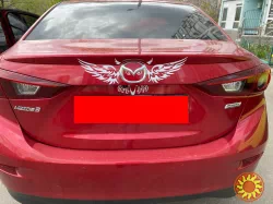 Наклейка на авто Сова Белая на задний значок Mazda Мазда