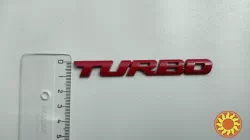 Наклейка на авто Turbo Красная Металлическая турбо не ржавеют