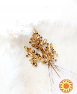 Подарок три авторских шпильки золотистый янтарный для волос украшение
