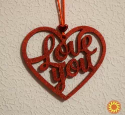 Подвеска-сердце ′love you′