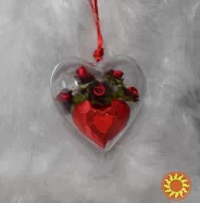 Подвеска-сердце "Розочки в сердечке"