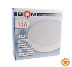 Светильник светодиодный ЖКХ BIOM SMPL-R15-6 15Вт 6000К круг. sensor