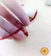 Полуничка чокер намисто червоний винний гранатовий кришталь на шию аксесуар символ