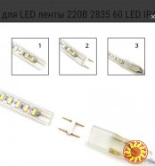 Кабель питания PROlum для LED ленты 220В 2835 60 LED IP40