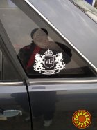 Наклейка на авто-мото VIP Белая светоотражающая