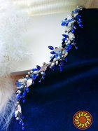 Ізабелла білий синій електрик гілочка веточка діадема віночок прикраса для волосся