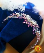 Лотос гілочка гребінь заколка нюдовий рожевий беж випускний весільна прикраса на голову