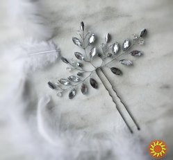 серебряное сияние шпилька заколка украшение для волос серебристый ветка