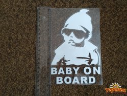 Наклейка на авто Ребенок в машине Baby on board большая светоотражающая