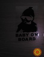 Наклейка на авто Ребенок в машине"Baby on board" Черная