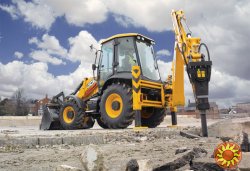 Аренда экскаватора – погрузчика JCB 3cx, TEREX + гидромолот