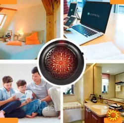 Обігрівач у розетку 900W з терморегулятором і таймером, Warm air blower / Портативний міні обігрівач.
