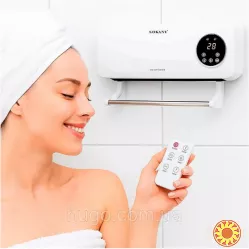 Настінний обігрівач з пультом,сушаркою,LED дисплей 2000Вт SOKANY SK-18036/Кімнатний тепловентилятор.