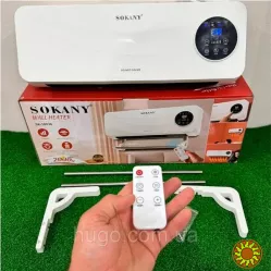 Настінний обігрівач з пультом,сушаркою,LED дисплей 2000Вт SOKANY SK-18036/Кімнатний тепловентилятор.