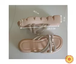 Продам новые стильные шлепанцы слайды, шлепки на платформе со стразами 37 размера, летние женские