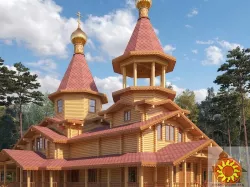 Автентична дерев'яна церква зі зрубу