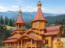 Автентична дерев'яна церква зі зрубу