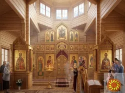 Автентична дерев'яна церква зі зрубу