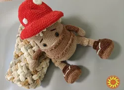 Плед покривало дитячий  в'язаний з пряжі Alize Puffy color   ручної роботи  Handmade