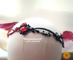Вишиванка чорні червоні двоколірні діадема гілка обруч танці івент балет тематичні фотосесія виступ