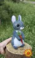 Зайчик іграшка валяна хендмєйд з шерсті заяц игрушка интерьерная кролик валяние подарунок сувенір
