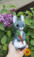 Зайчик іграшка валяна хендмєйд з шерсті заяц игрушка интерьерная кролик валяние подарунок сувенір