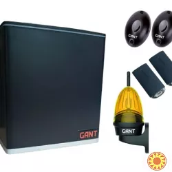 Комплект автоматики для відкатних воріт з акумулятором, фотоелементами і лампою